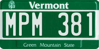 VT license plate MPM381