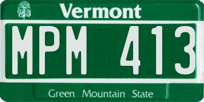 VT license plate MPM413
