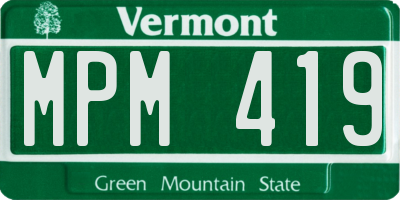 VT license plate MPM419