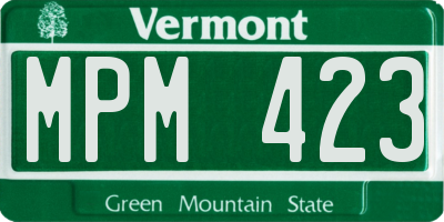 VT license plate MPM423