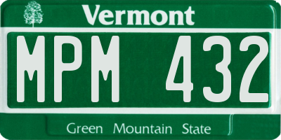 VT license plate MPM432