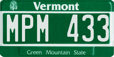 VT license plate MPM433