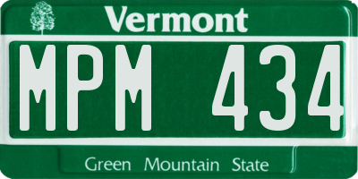 VT license plate MPM434
