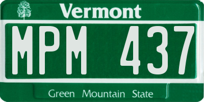VT license plate MPM437