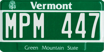 VT license plate MPM447