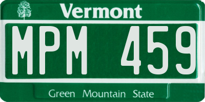 VT license plate MPM459