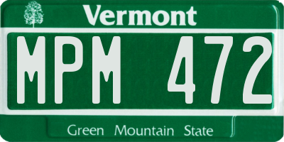 VT license plate MPM472