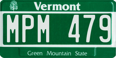 VT license plate MPM479