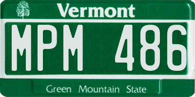 VT license plate MPM486