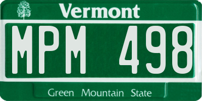 VT license plate MPM498