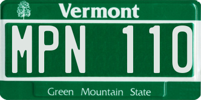 VT license plate MPN110