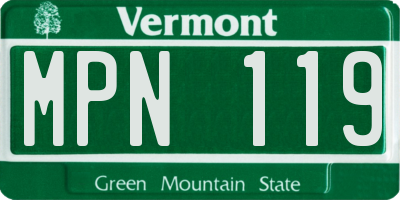 VT license plate MPN119