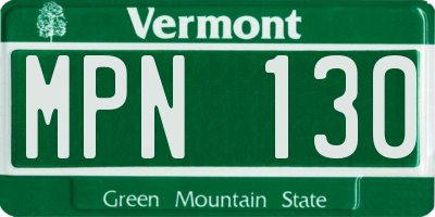 VT license plate MPN130