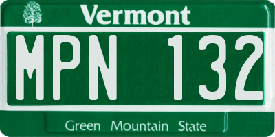 VT license plate MPN132