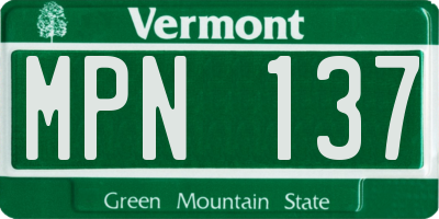 VT license plate MPN137