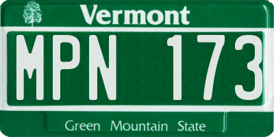VT license plate MPN173