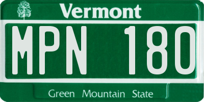 VT license plate MPN180
