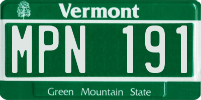 VT license plate MPN191