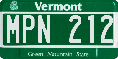 VT license plate MPN212