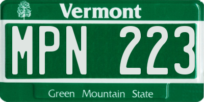 VT license plate MPN223