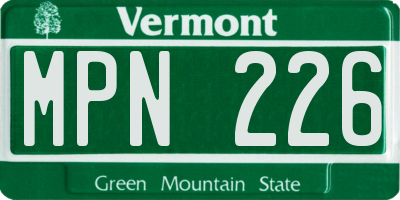 VT license plate MPN226