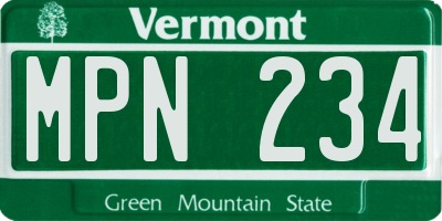 VT license plate MPN234