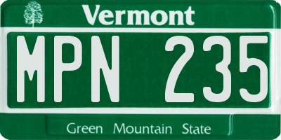 VT license plate MPN235