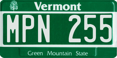 VT license plate MPN255