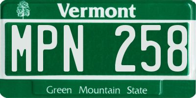 VT license plate MPN258