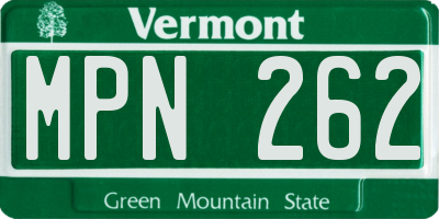 VT license plate MPN262