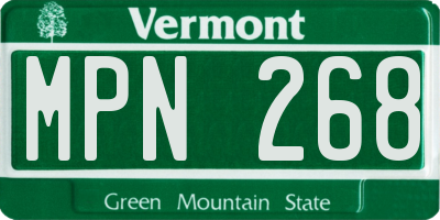 VT license plate MPN268