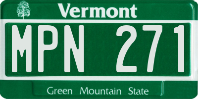 VT license plate MPN271