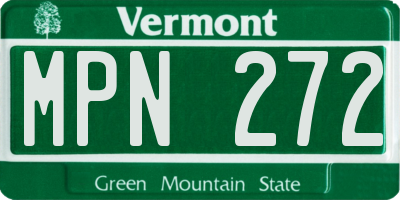 VT license plate MPN272