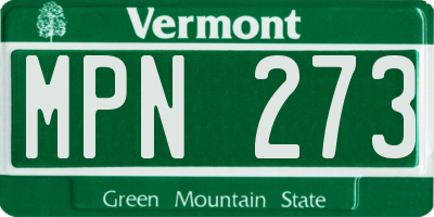 VT license plate MPN273