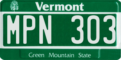 VT license plate MPN303