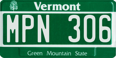 VT license plate MPN306