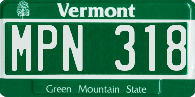 VT license plate MPN318