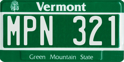 VT license plate MPN321