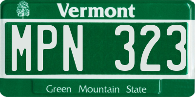 VT license plate MPN323