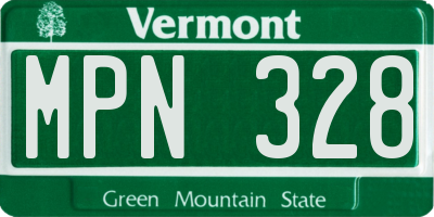 VT license plate MPN328