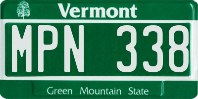 VT license plate MPN338