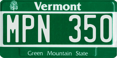 VT license plate MPN350