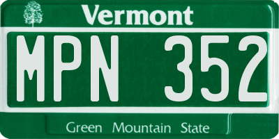VT license plate MPN352