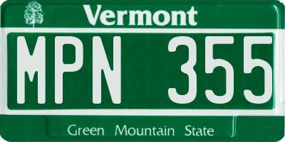 VT license plate MPN355