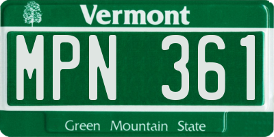 VT license plate MPN361