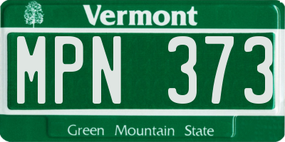 VT license plate MPN373