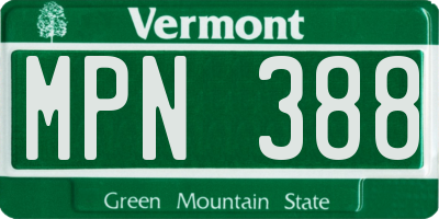 VT license plate MPN388