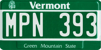 VT license plate MPN393