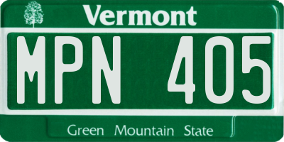 VT license plate MPN405