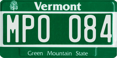 VT license plate MPO084